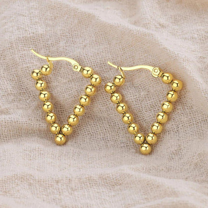 Triangle Beaded Hoop Earring