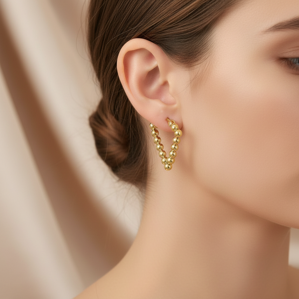 Triangle Beaded Hoops