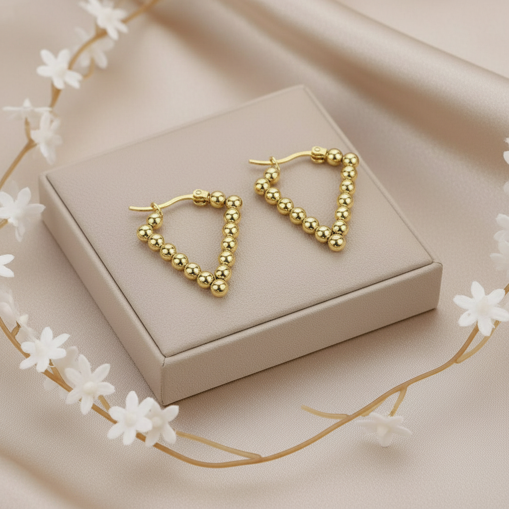 Triangle Beaded Hoops