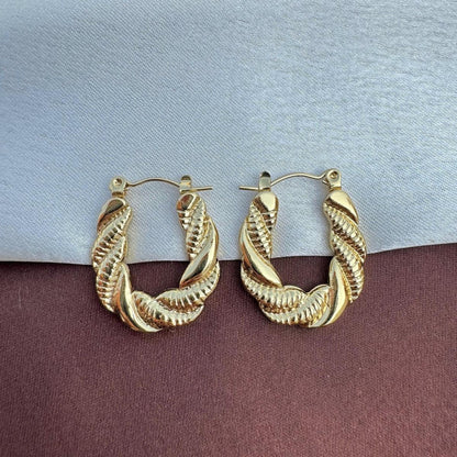 U Shaped Twisted Hoop Earring