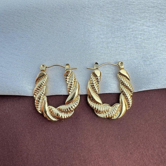 U Shaped Twisted Hoop Earring