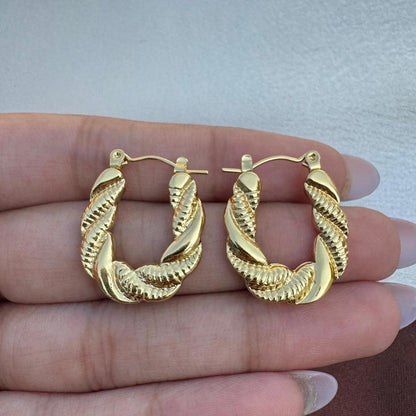 U Shaped Twisted Hoop Earring