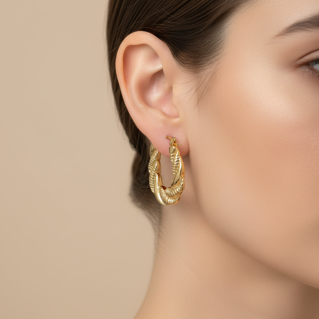 U Shaped Twisted Hoops