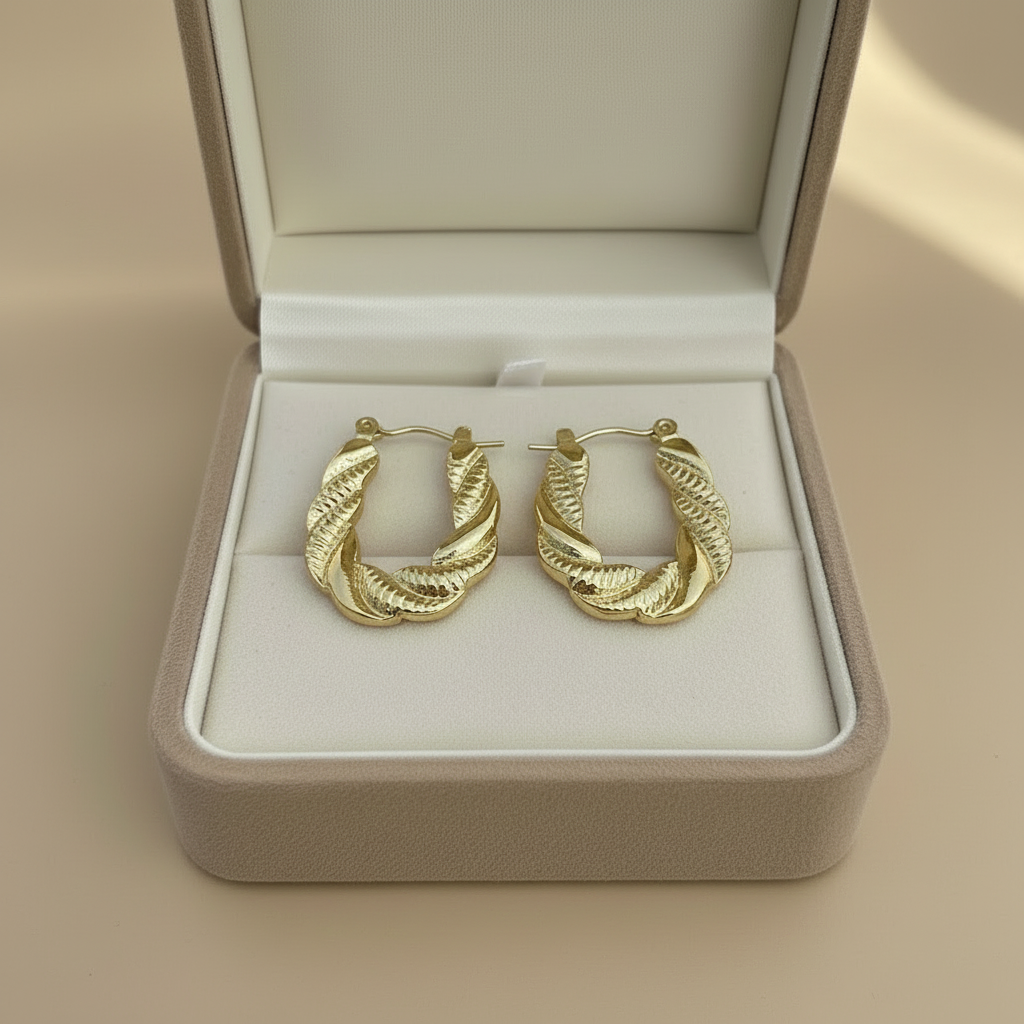 U Shaped Twisted Hoops