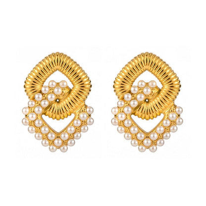 Diamond Set Square Hoop Earring