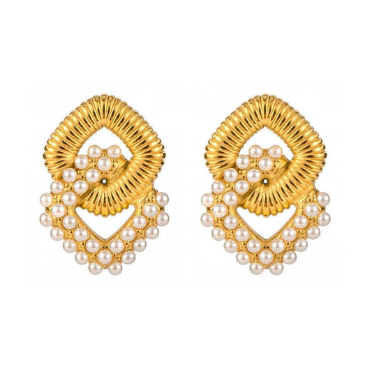 Diamond Set Square Hoop Earring