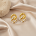 Diamond Set Square Drop Earrings