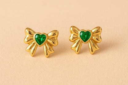 Bow With Heart Shaped Diamond