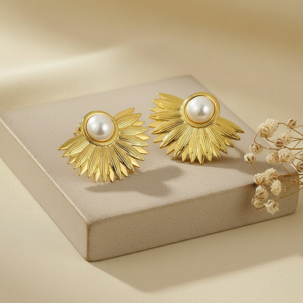 Pearl Leaf Twig Studs