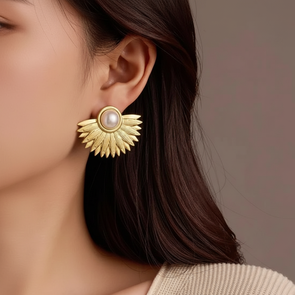 Pearl Leaf Twig Studs