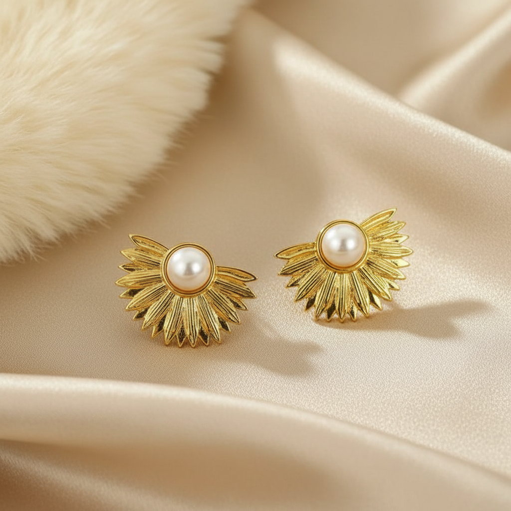 Pearl Leaf Twig Studs