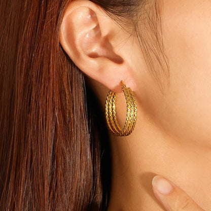 Round Multi-Layer Hoop Earring