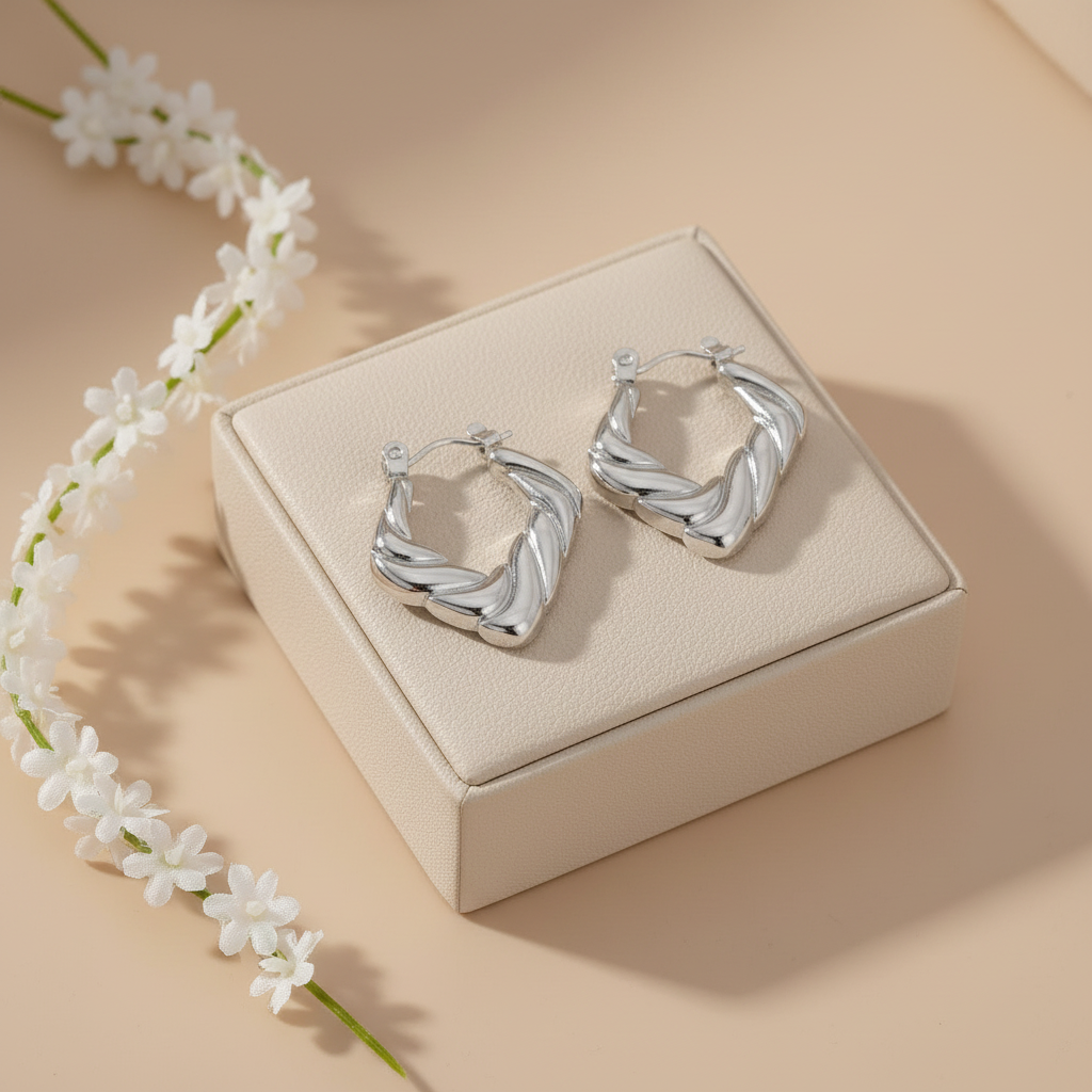 Twisted Square Hoops