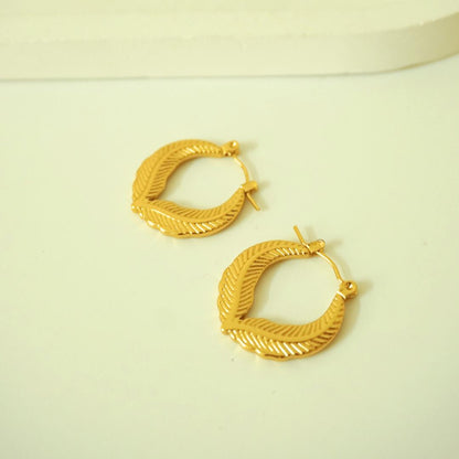 Leaf Pattern Hoop Earring