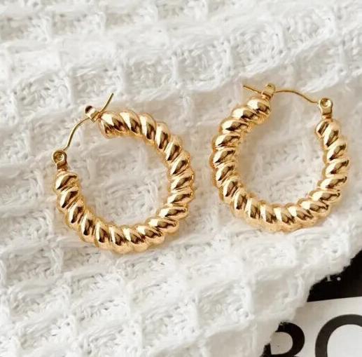 Round Twisted Hoop Earring