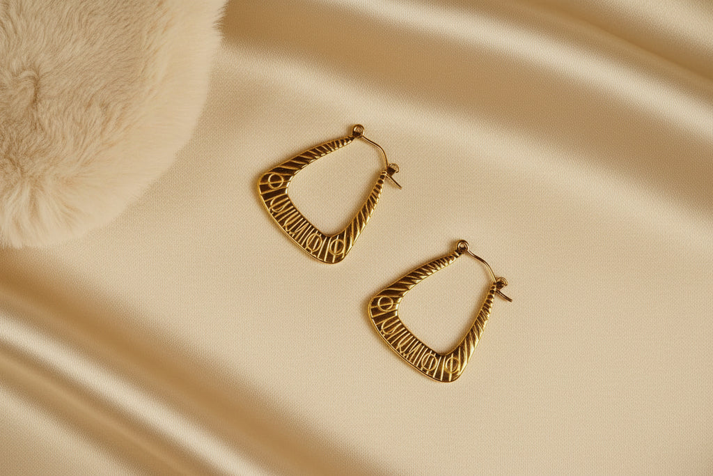 Triangle Textured Hoops