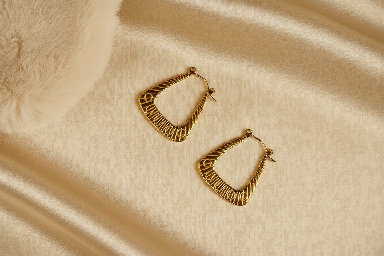 Triangle Textured Hoops
