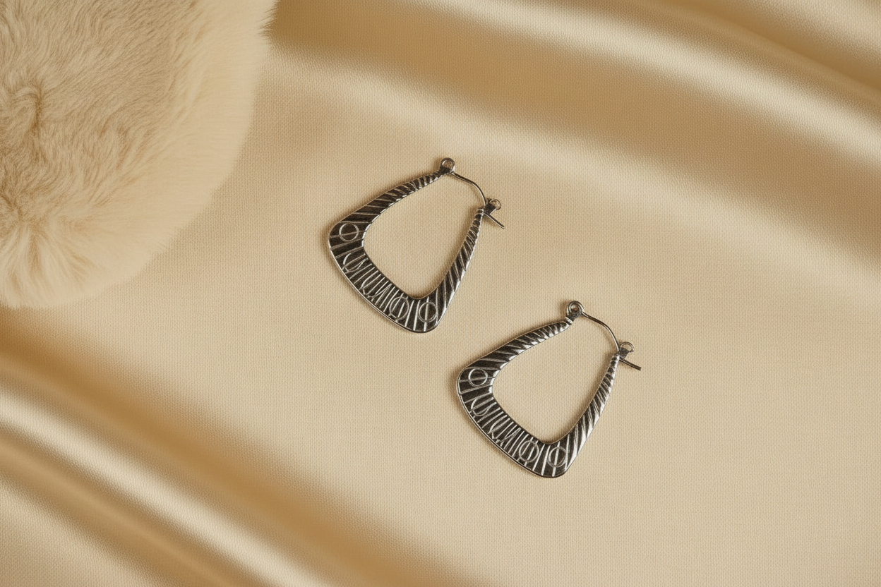 Triangle Textured Hoops