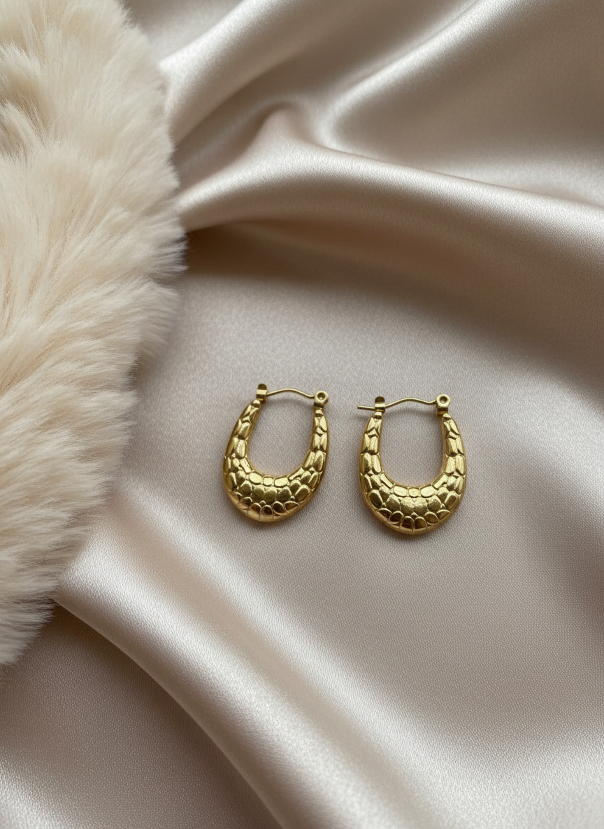 Textured Crocodile Hoops