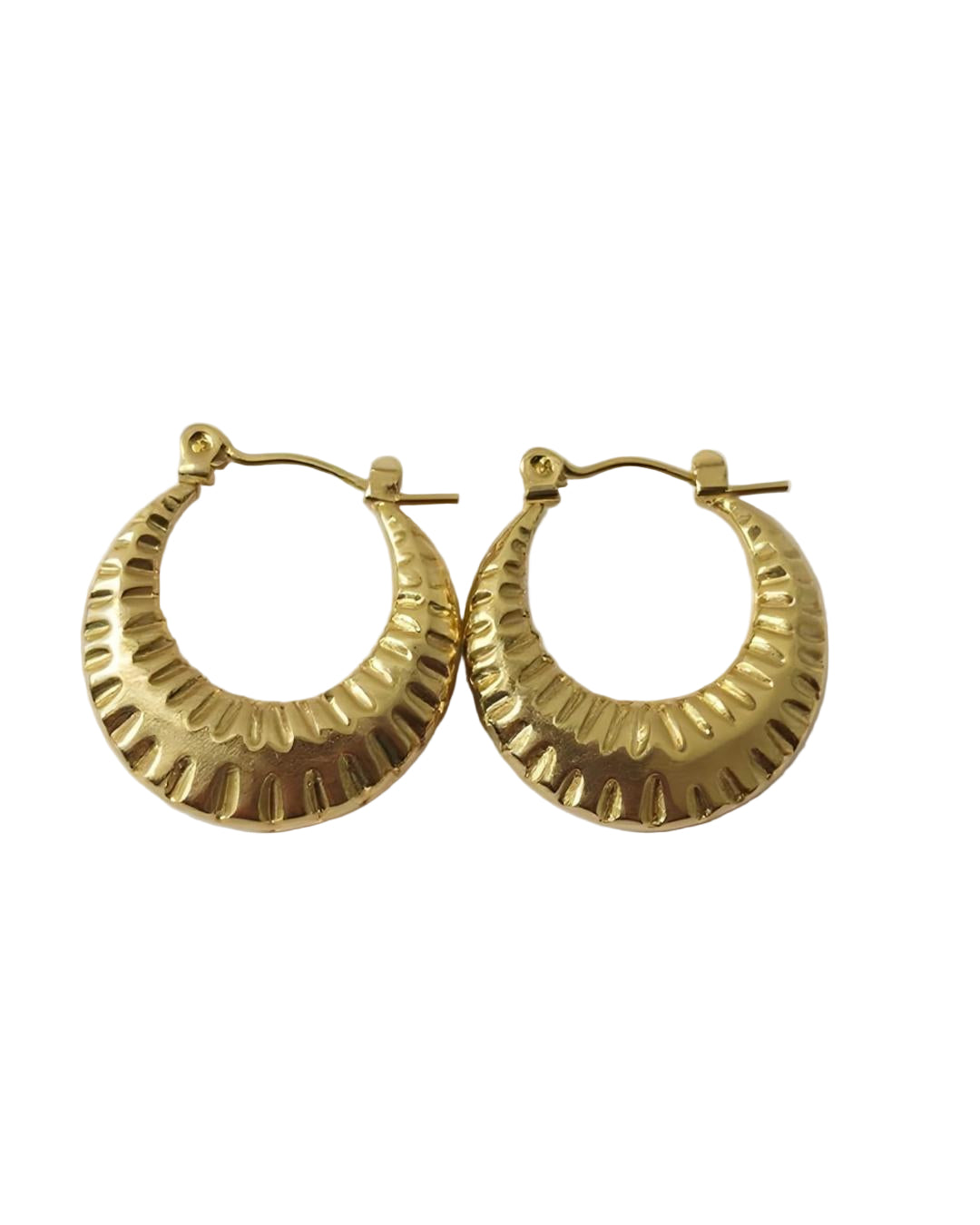 Round Contemporary Twist Hoop Earring