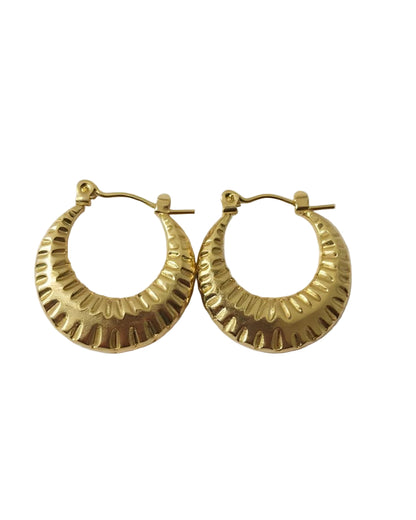 Round Contemporary Twist Hoop Earring