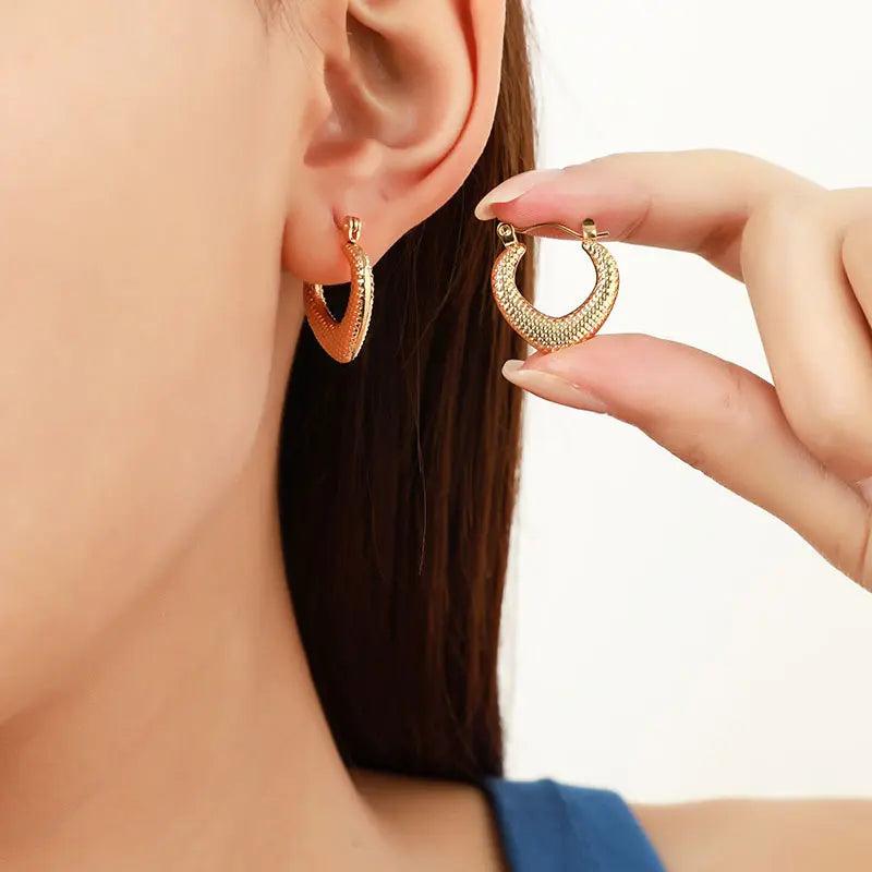 Textured Hoop Earring