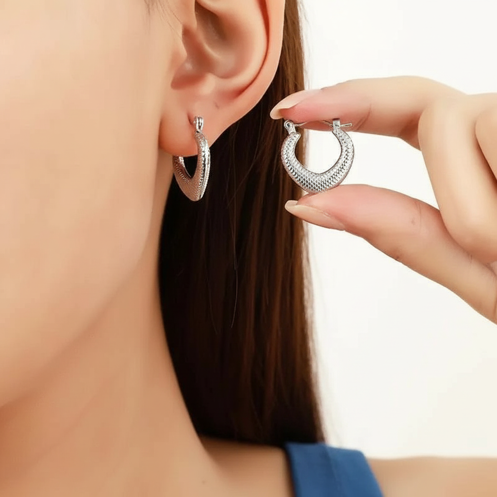 Textured Hoop Earring