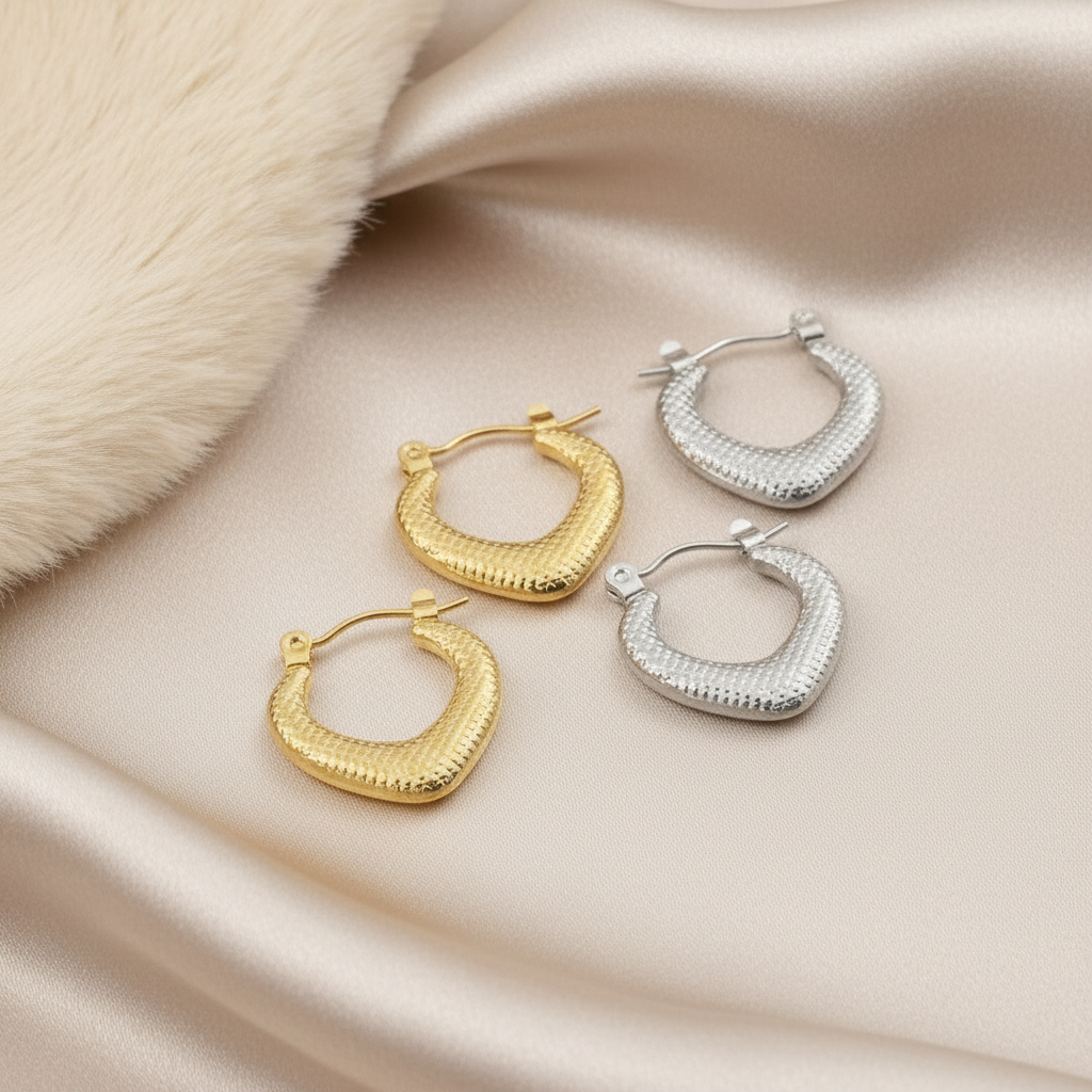 Textured Hoop Earring