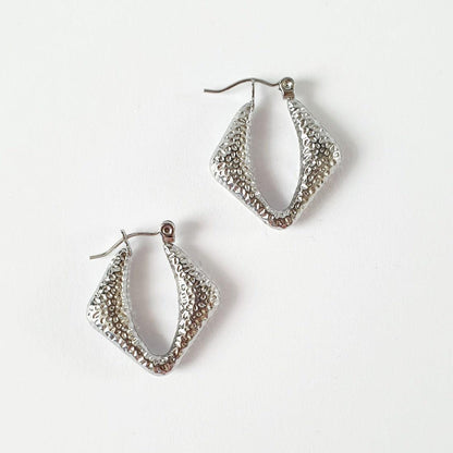 Rhombus Shaped Hoop Earring