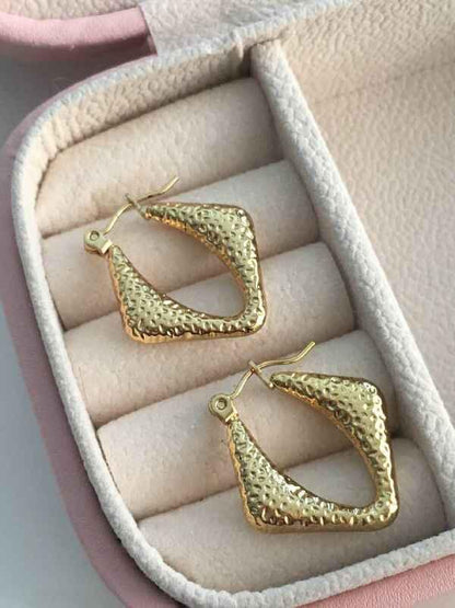 Rhombus Shaped Hoop Earring