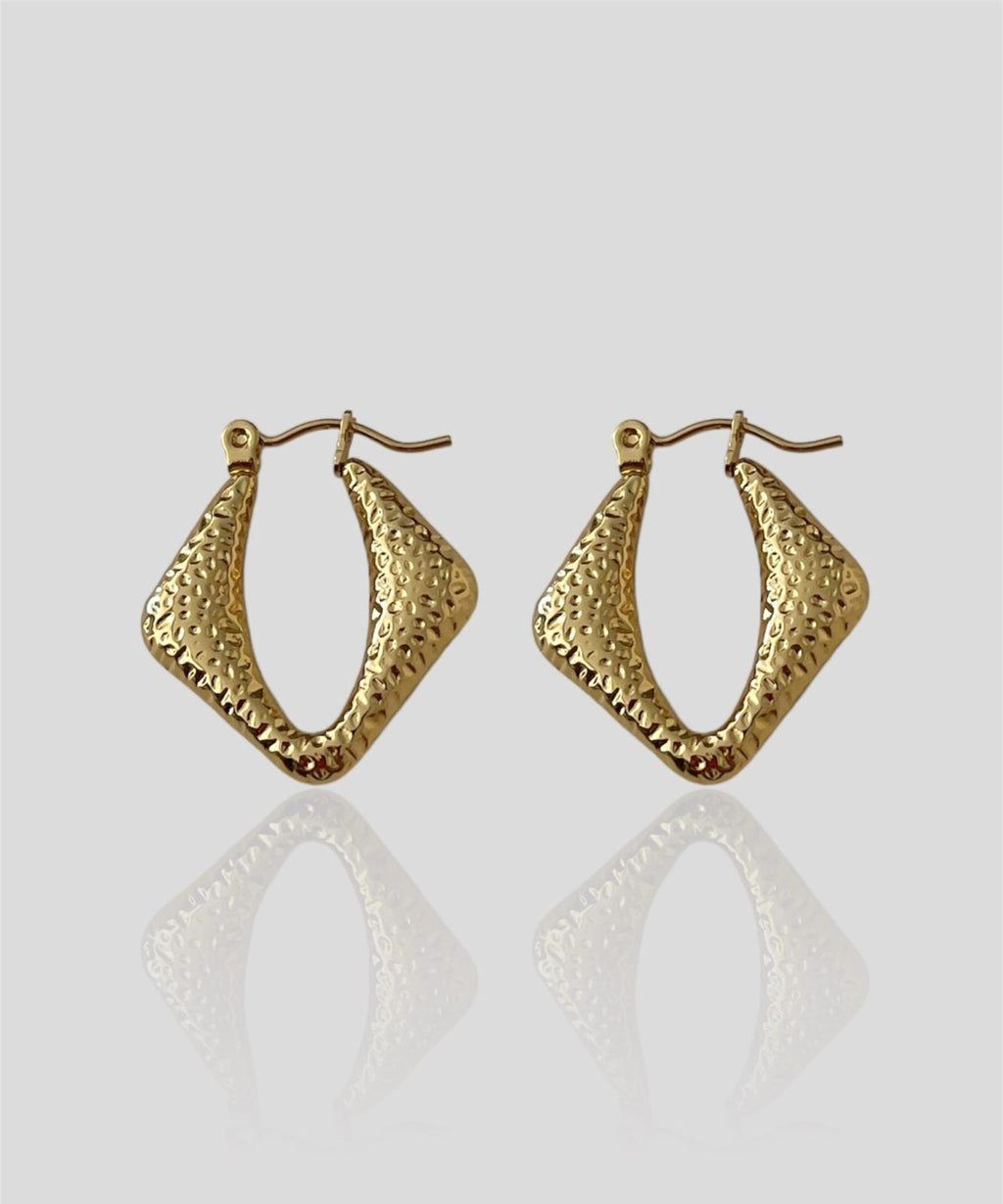 Rhombus Shaped Hoop Earring
