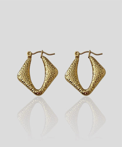 Rhombus Shaped Hoop Earring