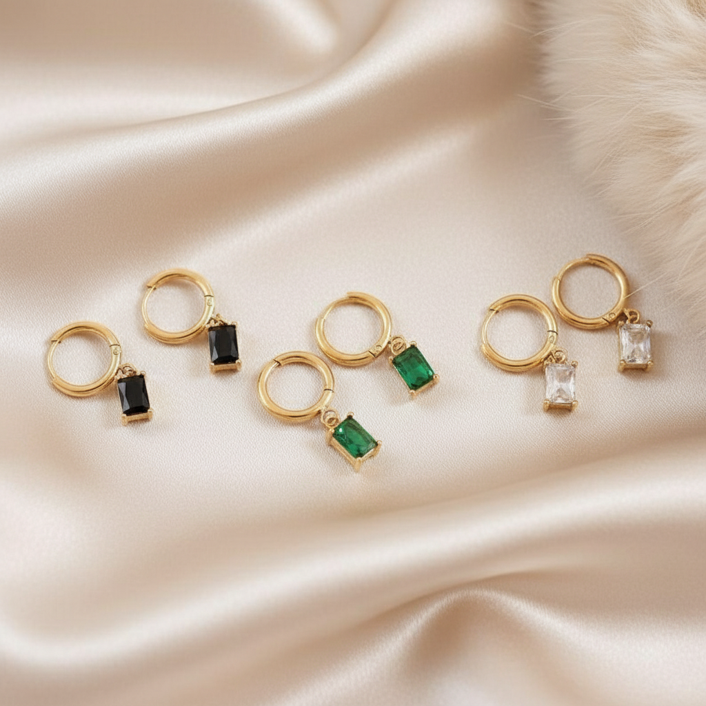 Multi Color Charm Hoops