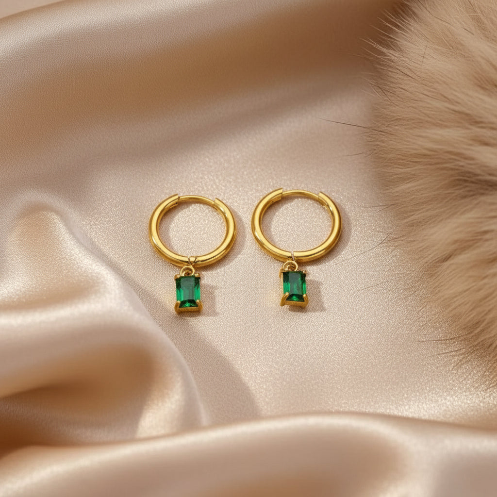 Multi Color Charm Hoops