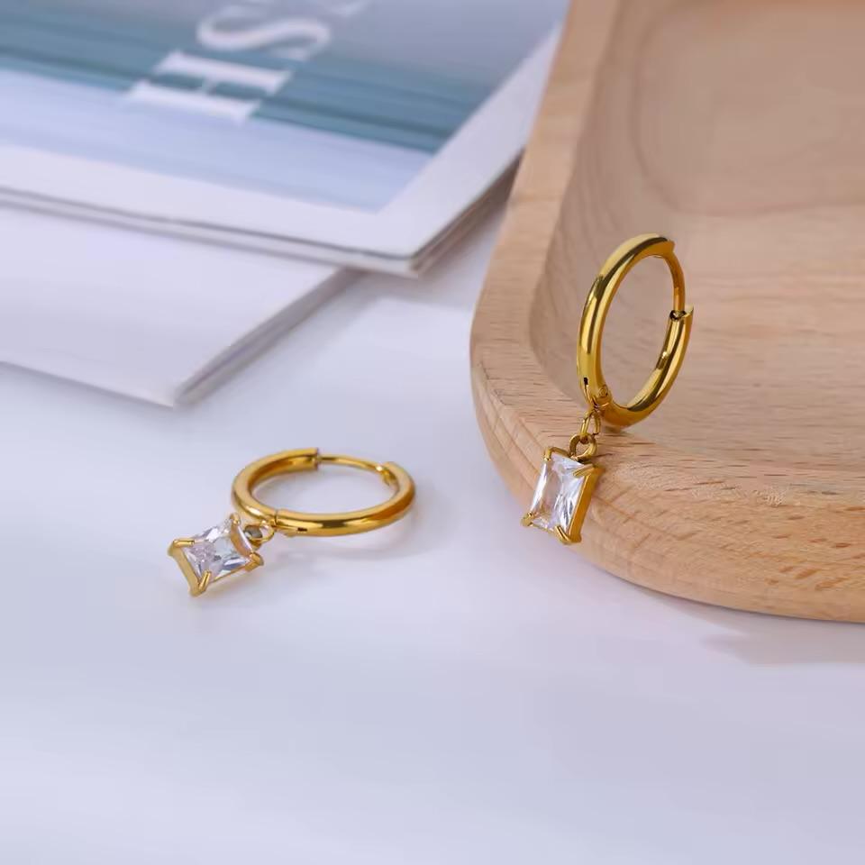 Multi Color Charm Hoops