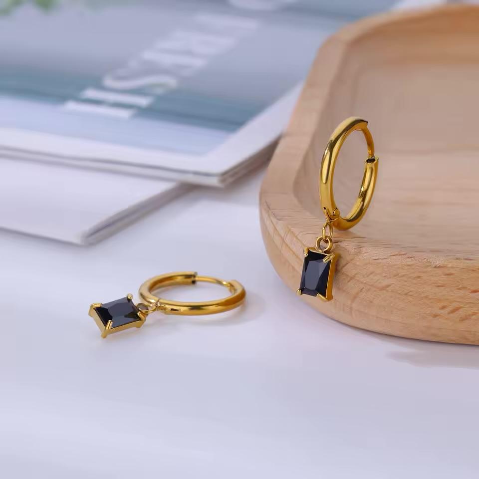 Multi Color Charm Hoops