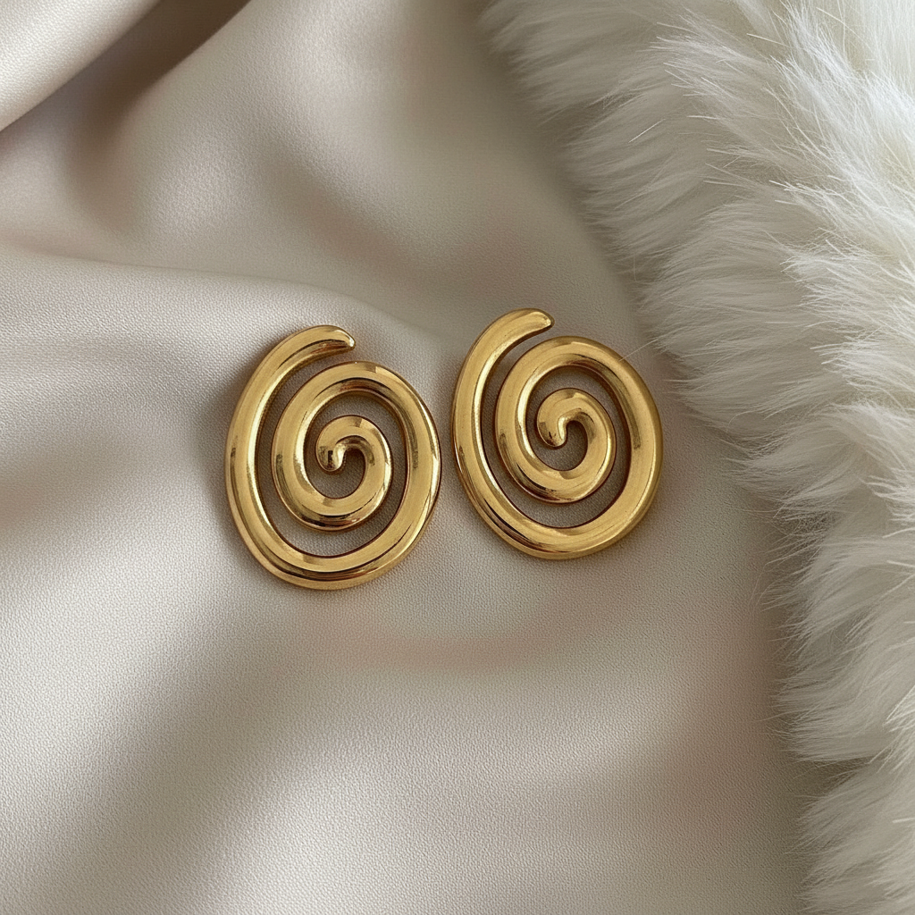 Spiral Swirl Drop Earrings