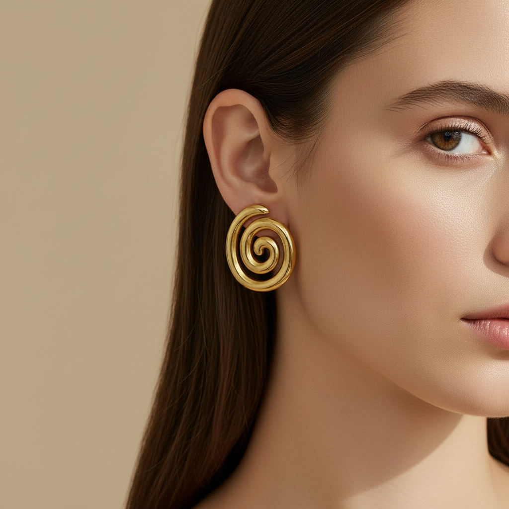 Spiral Swirl Drop Earrings