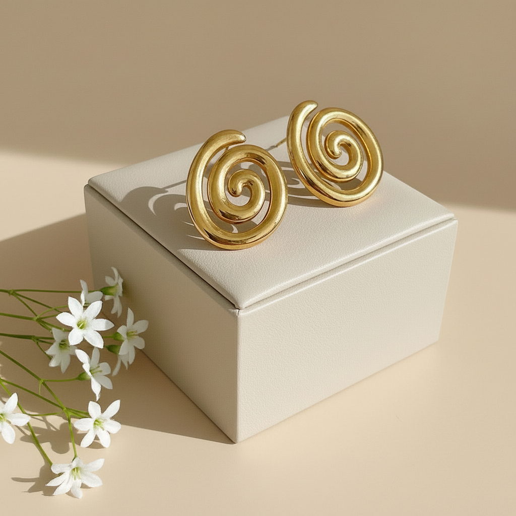 Spiral Swirl Drop Earrings