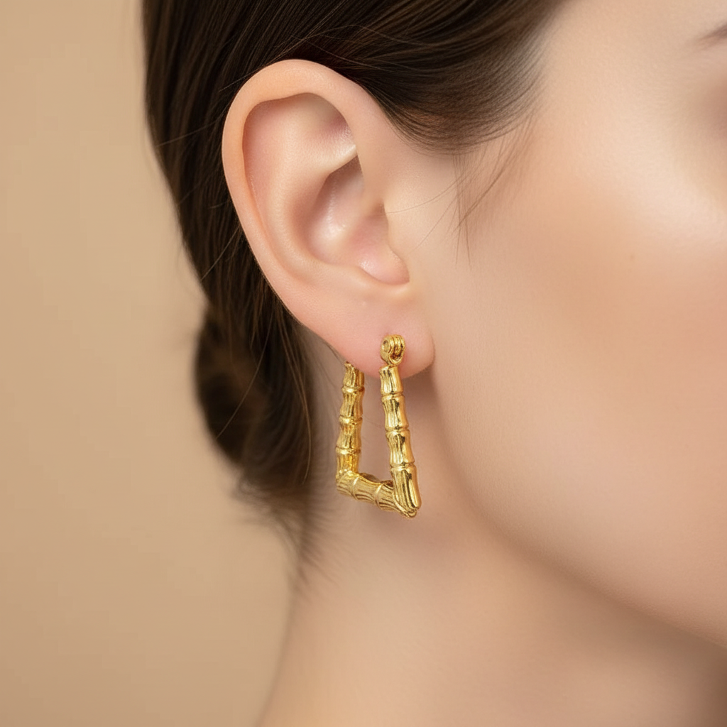 U Shape Bamboo Style Hoops