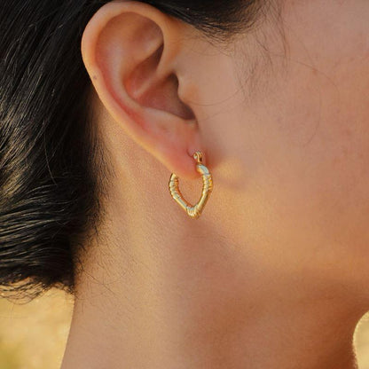 Hammer Heart Hoop Earring
