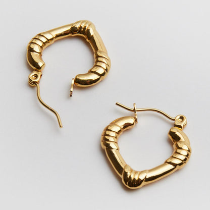 Hammer Heart Hoop Earring