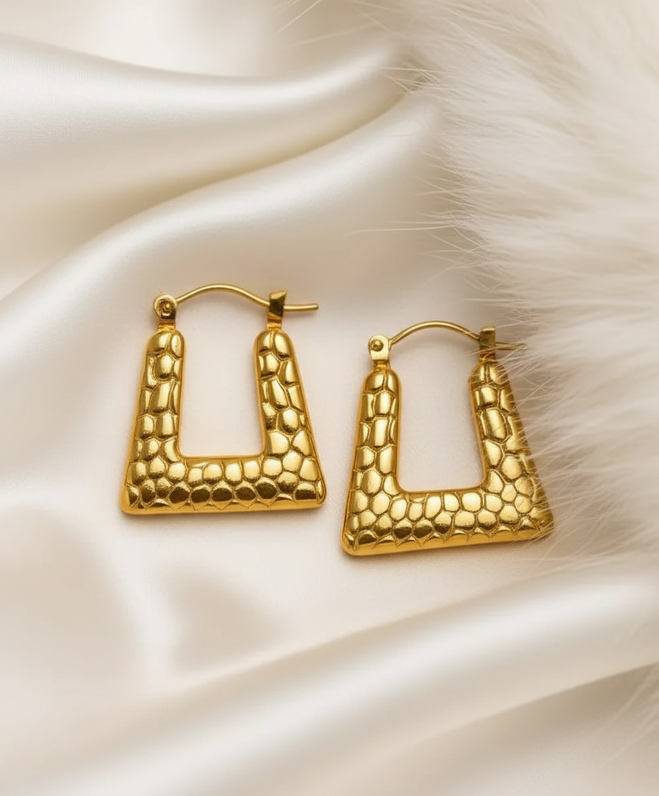 Snake Skin U Shaped Hoops