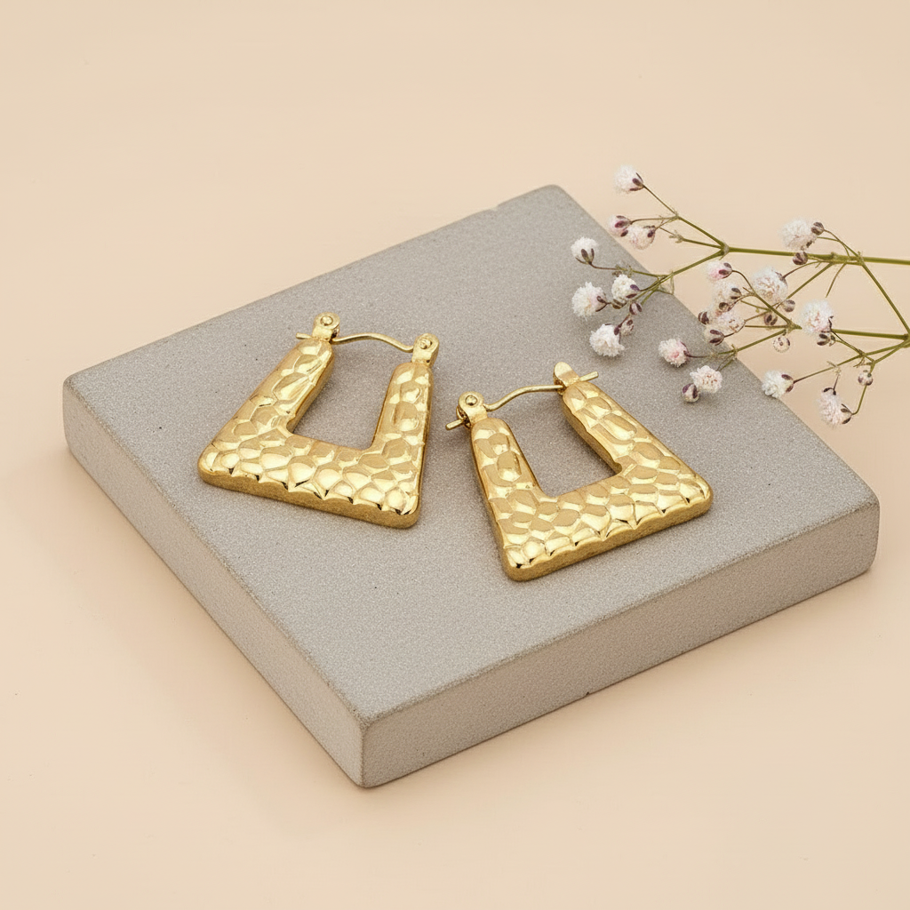 Snake Skin U Shaped Hoops