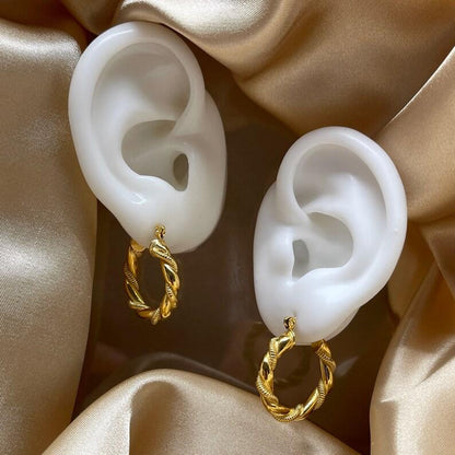 Round Spiral Hoop Earring