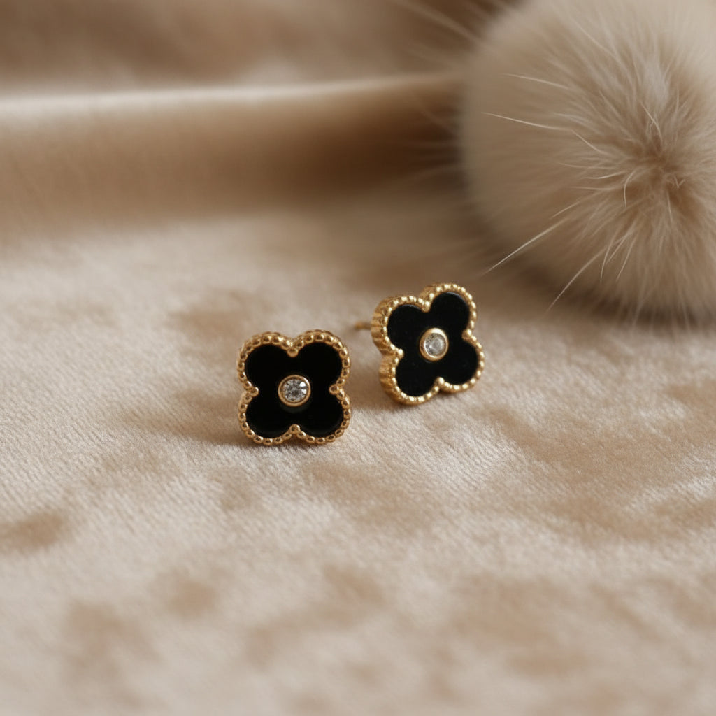 Clover with Diamond Studs