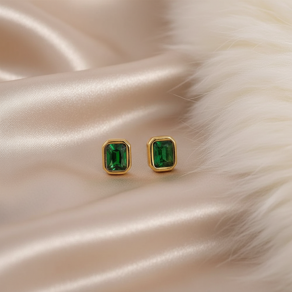 Glam Green Stud Earring
