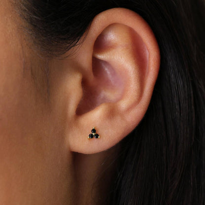 3 Diamond Stud Earring