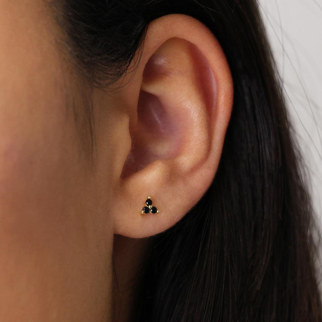 3 Diamond Stud Earring