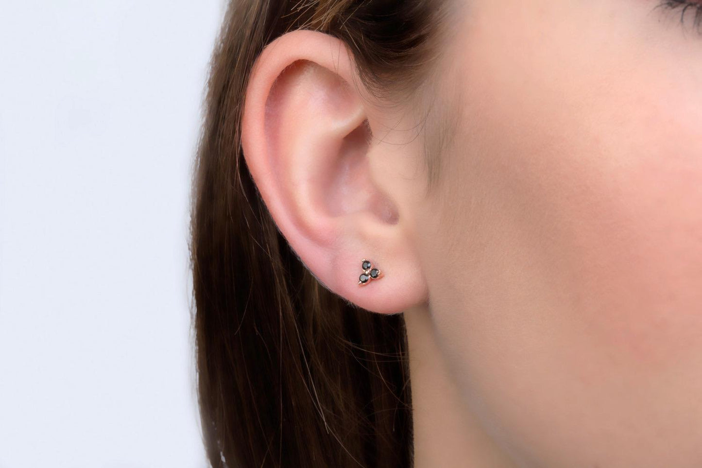 3 Diamond Stud Earring